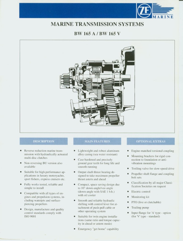 ZFBW165V REBUILT MARINE TRANSMISSIONS