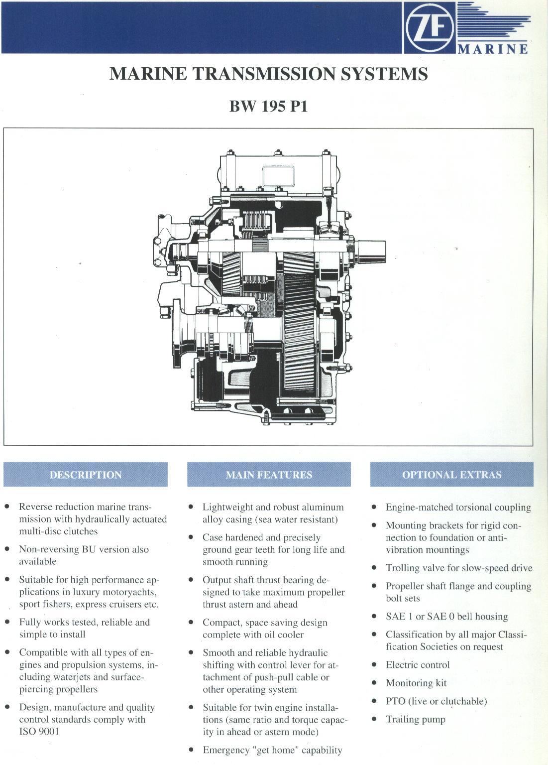 BW195P REBUILT MARINE TRANSMISSIONS