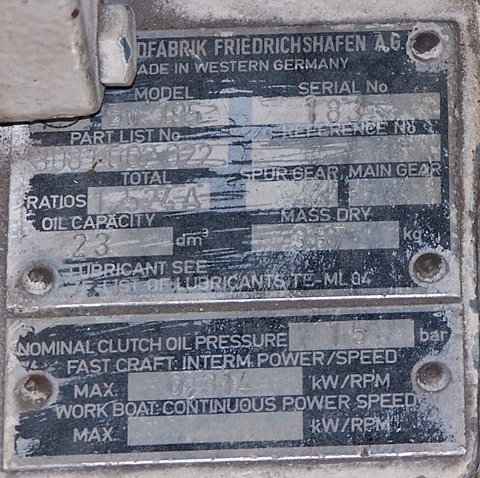 ZF BW195 USED MARINE TRANS