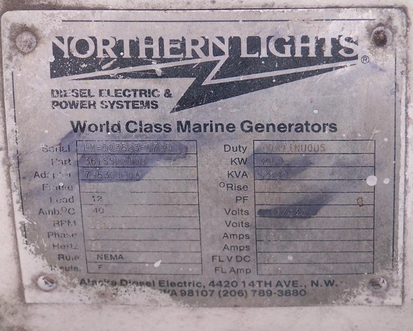 NORTHERN LIGHTS 4276 John Deere 30 KW MARINE GEN SET