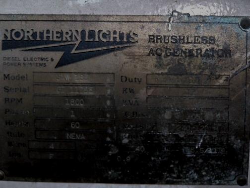 NORTHERN LIGHTS 12 KW DIESEL MARINE GEN SET 