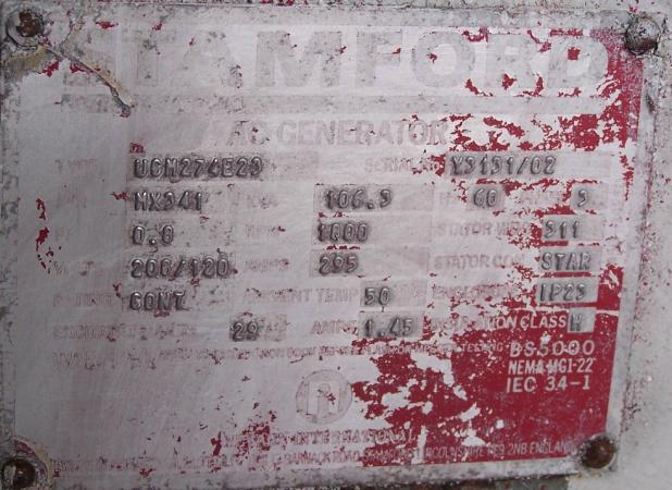 Mercedes/Stanford 85 KW Stanford Mercedes  Marine Genset