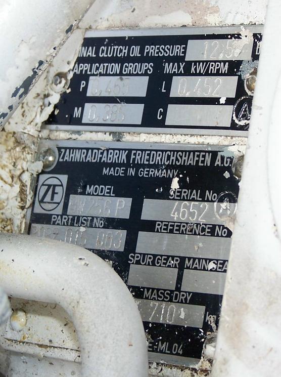 ZF BW256P USED MARINE TRANSMISSION