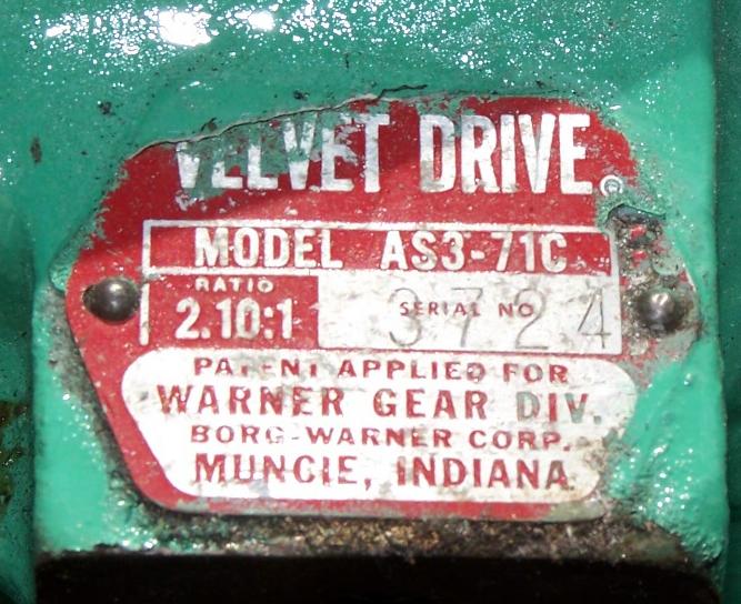 VELVET DRIVE AS3-71C USED MARINE TRANSMISSION