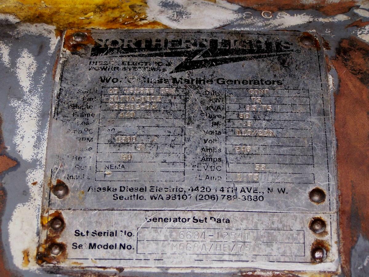NORTHERN LIGHTS 6068 John Deere diesel Marine Generators Set 