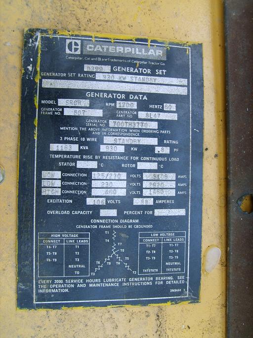 CATERPILLAR CAT D399 Used Industrial Generator set