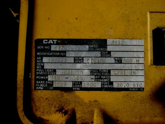 Caterpillar 3412 Used generator set 