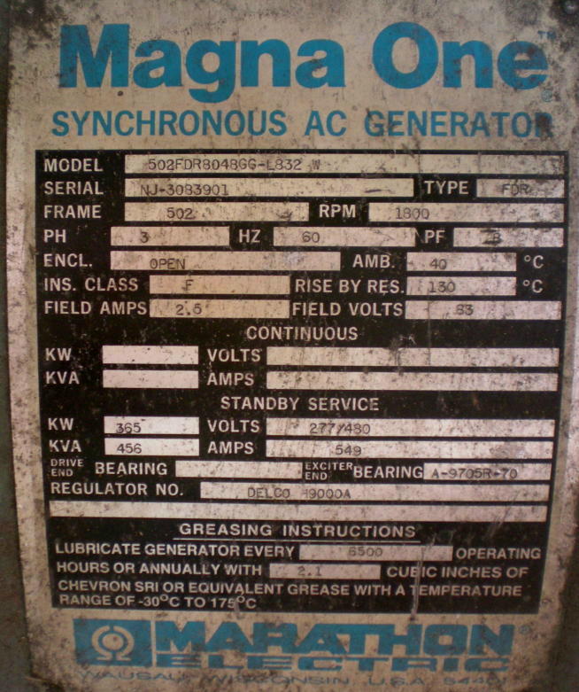 DETROIT DIESEL 12v-71TT USED INDUSTRIAL GENERATOR SET