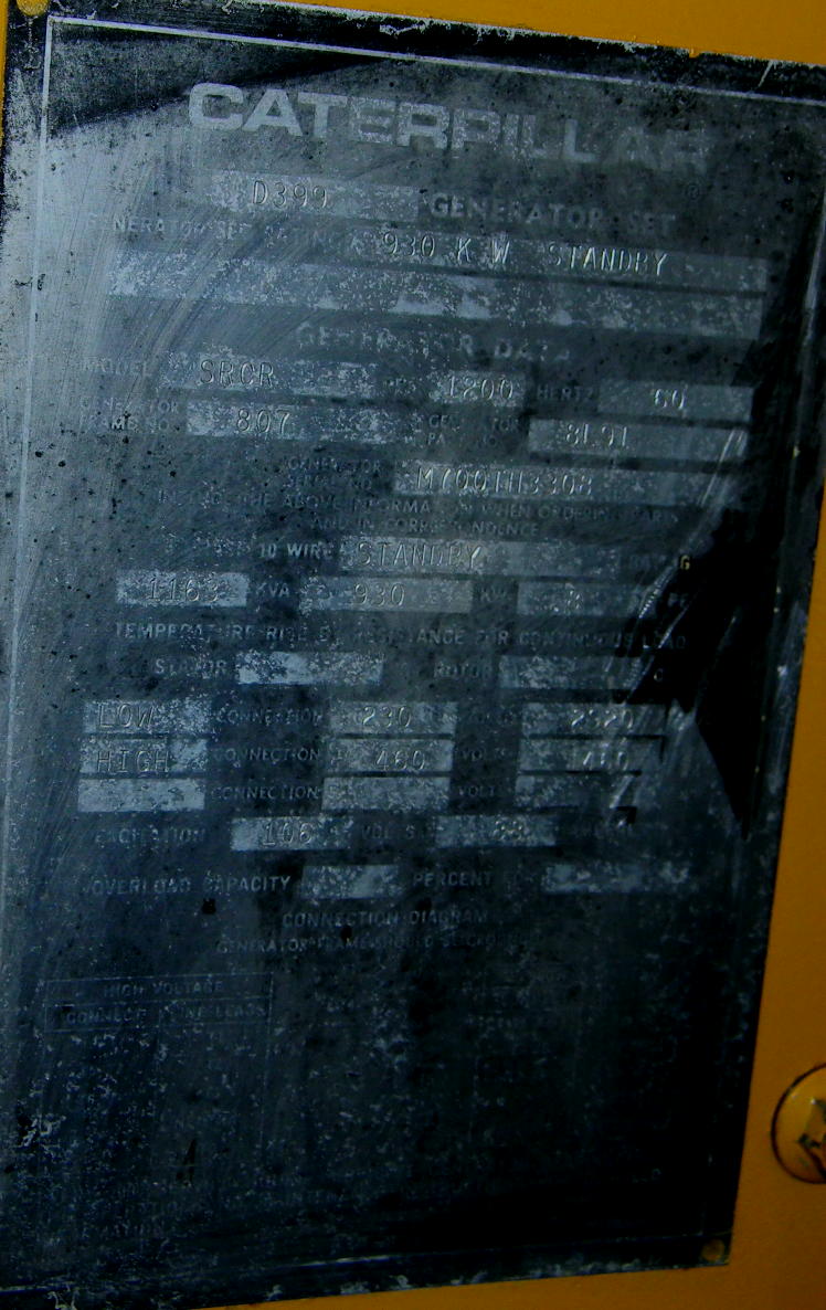 CATERPILLAR D399 CAT Generator End 930kw