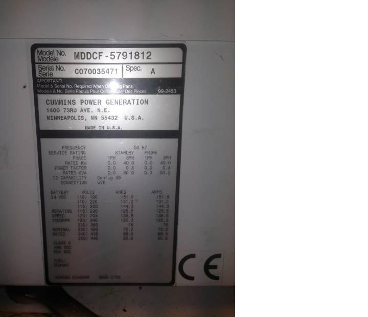 ONAN 40 KW MARINE GENSET