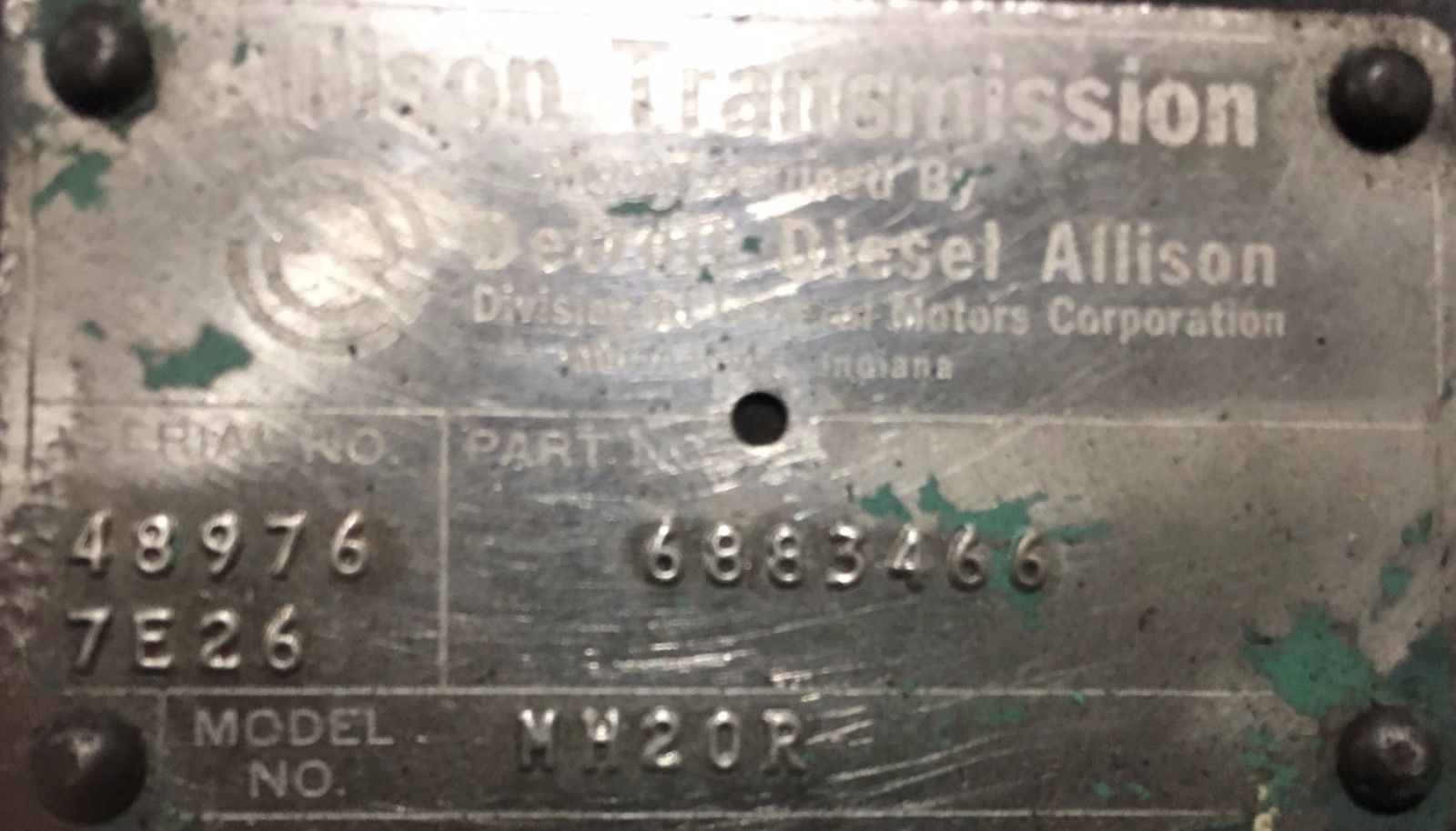 ALLISON MH20R Used MARINE TRANSMISSION