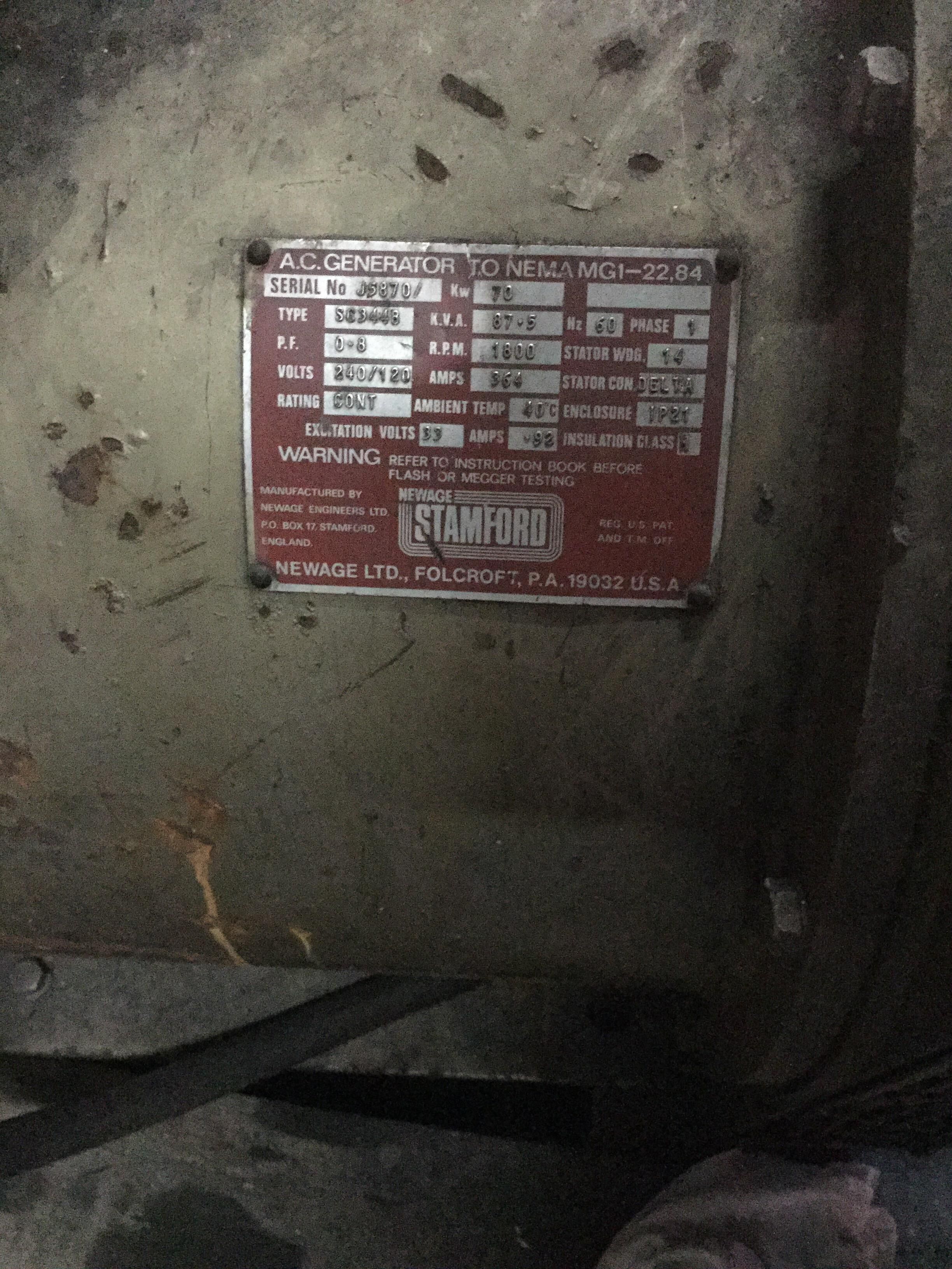 NEWAGE STAMFORD SG344B  USED MARINE GEN-END