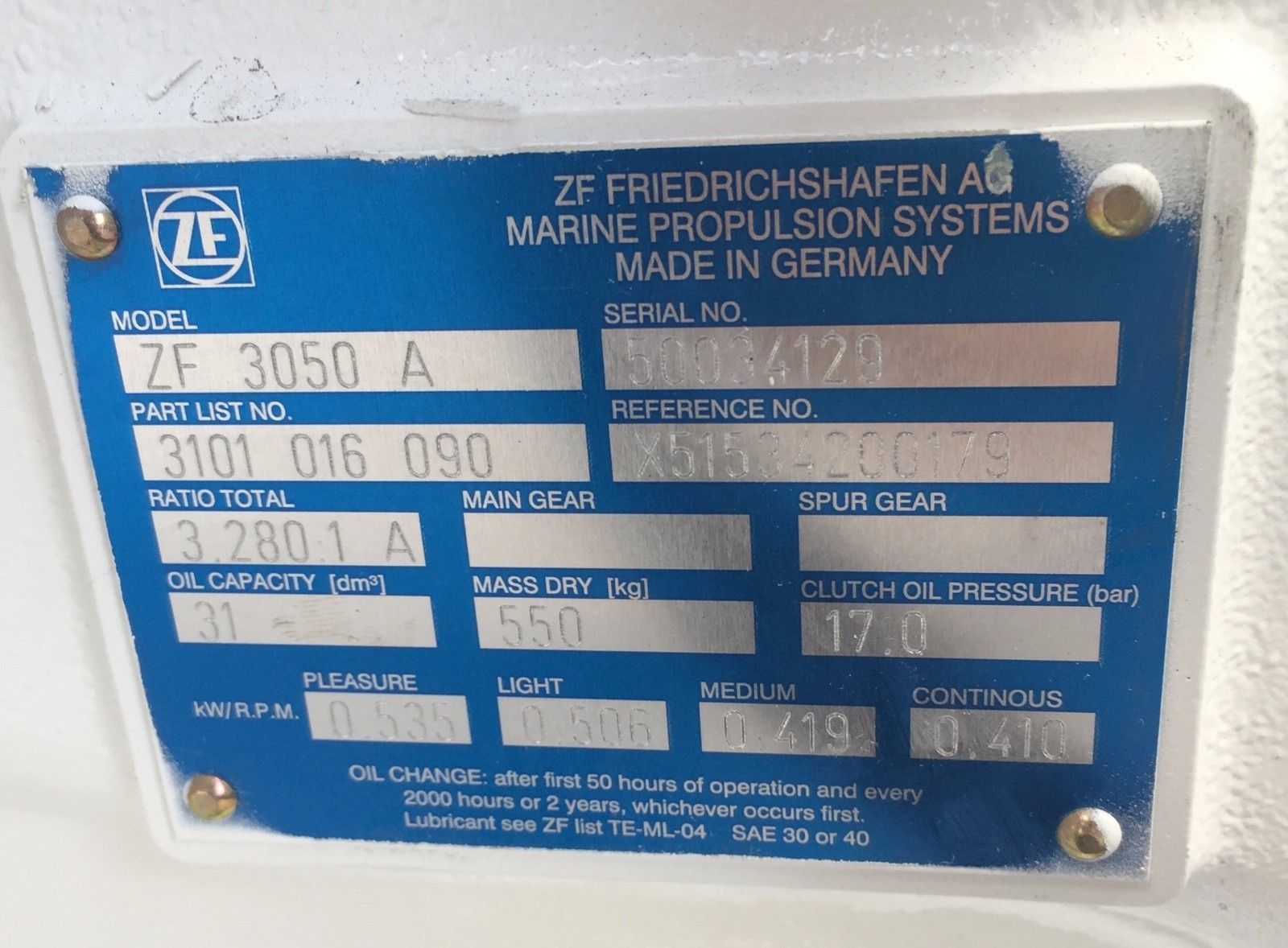 ZF ZF 3050A New surplus marine transmission