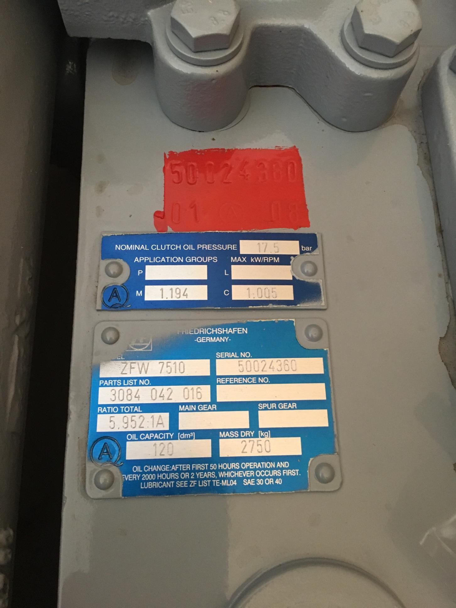 ZF ZFW 7510 New surplus  marine transmissions 