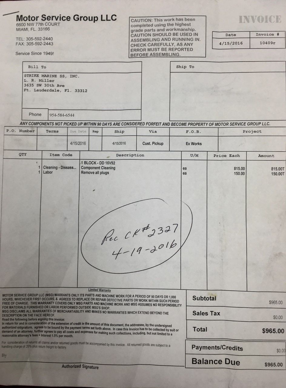 DETROIT DIESEL 16v-92 Mechanical block and crank