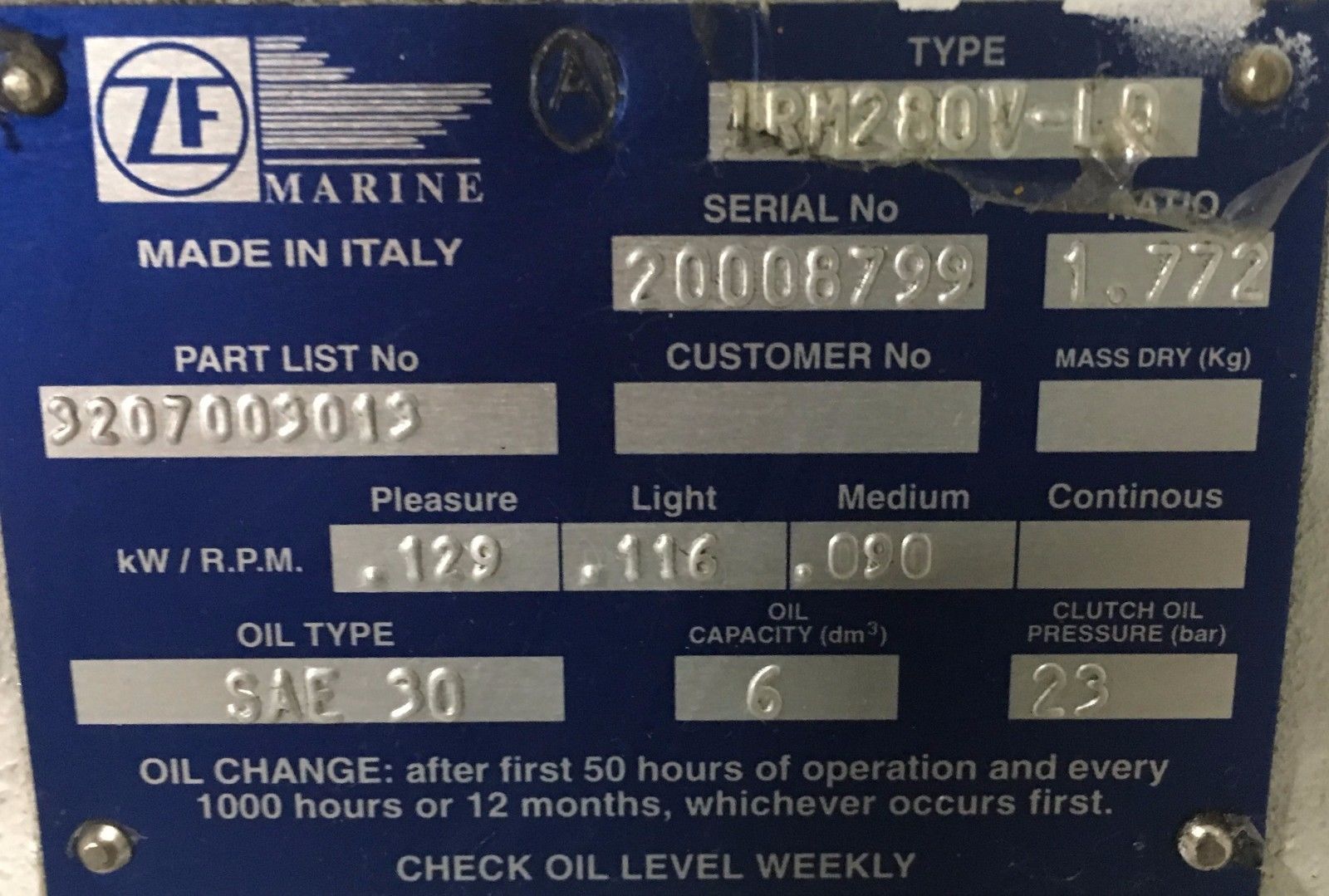 ZF IRM280IV used  marine transmissions