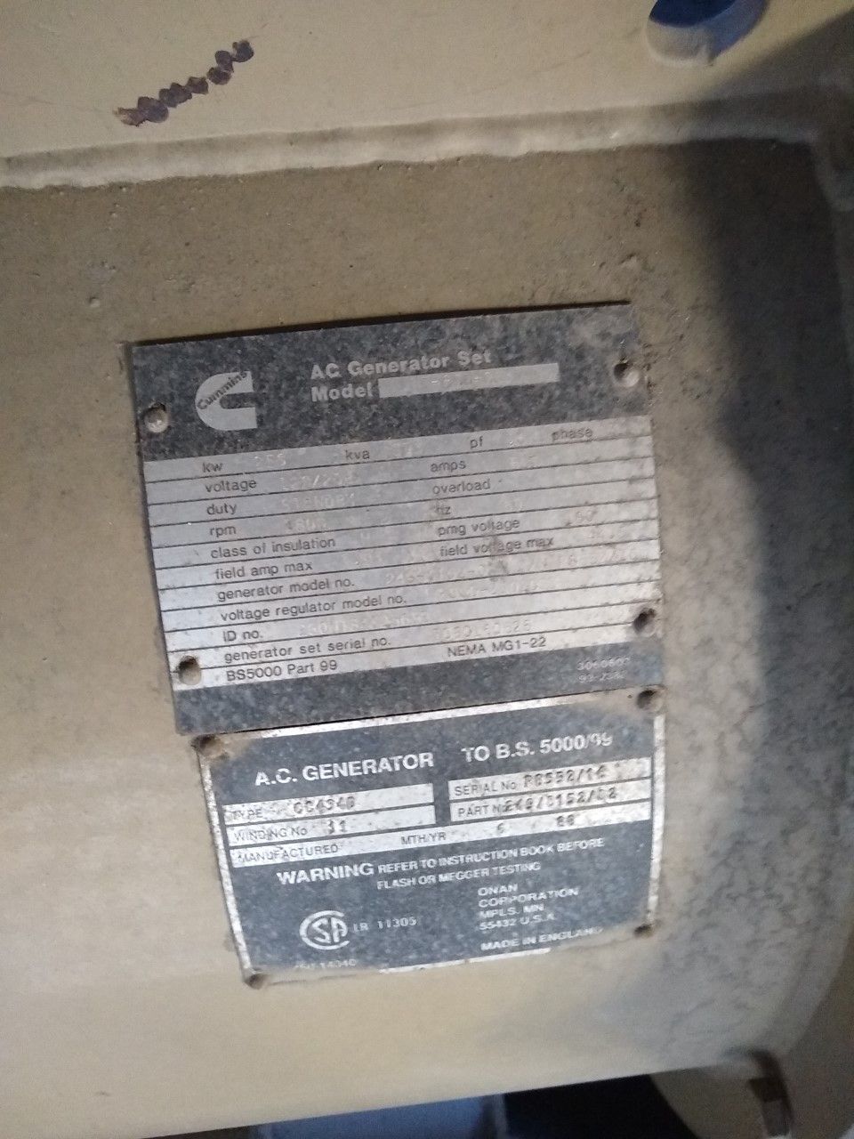 Cummins NT855G3 Used Diesel Generator set 