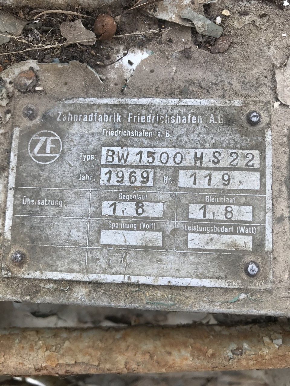 ZF BW1500 V drives Used 