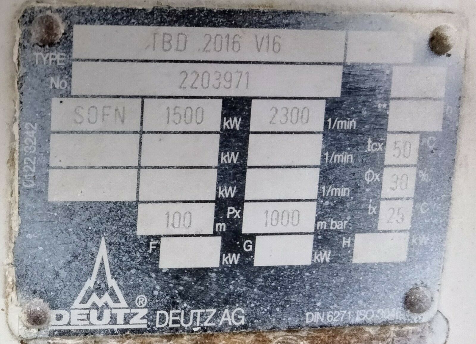 Deutz -MWM TBD 2016V16 Deutz Used Marine Engines