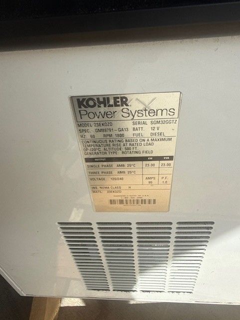 KOHLER 23 EKZOD 23 KW Kohler Marine Generator Set